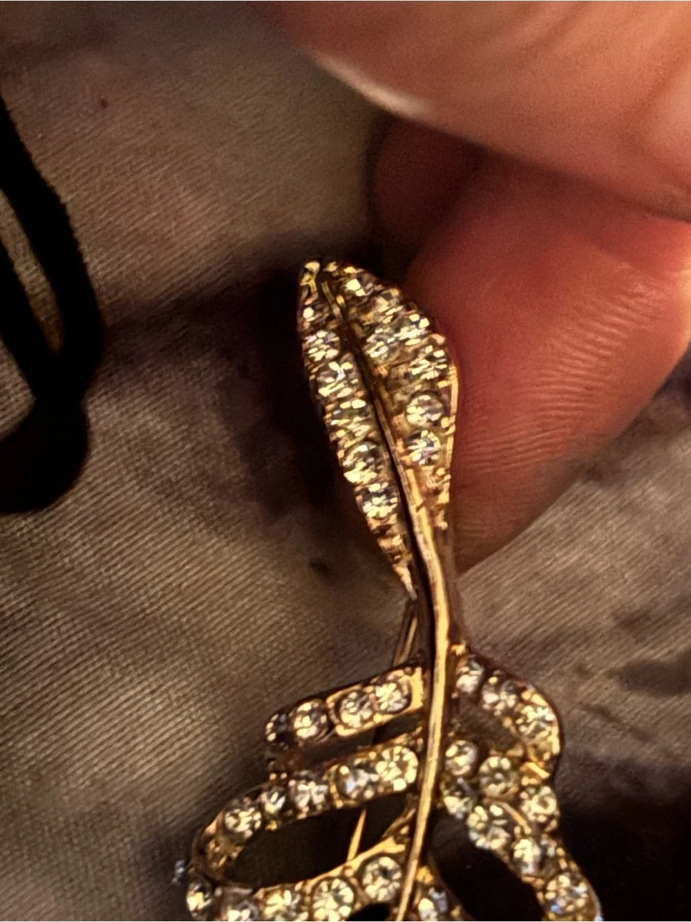 Vintage KJL Kenneth Jay Lane Rhinestone Feather Brooch